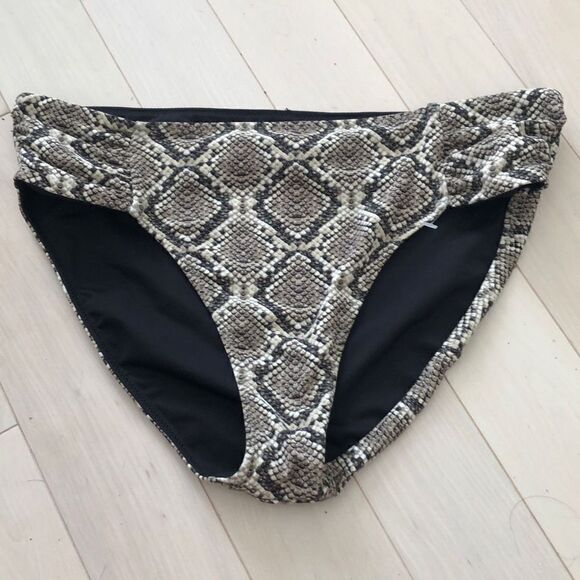 No Brand Women's Desert Python Reversible High-Waist Bikini Bottoms Caffe Medium - Picture 1 of 3